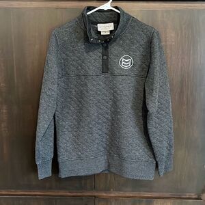 MNT OPS Gray Quilted 1/4 Snap Top Small